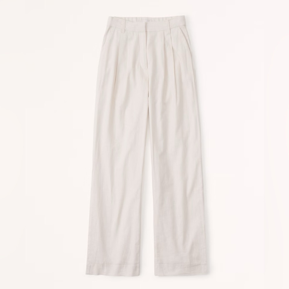 A&F Tailored Linen-Blend Wide Leg Pants